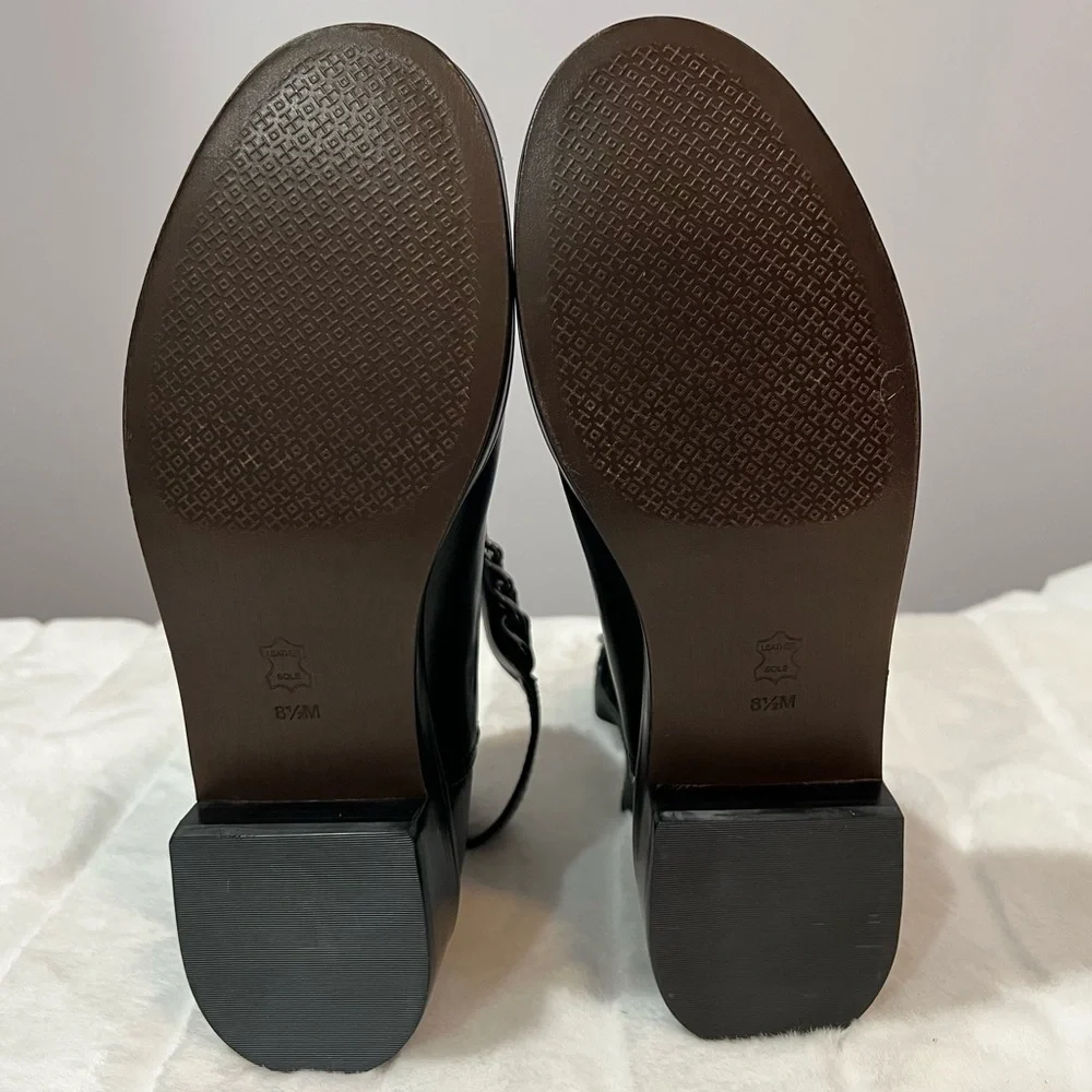 NEW Tory Burch BLOOMFIELD Gunmetal Chain Embellished Black Leather Bootie